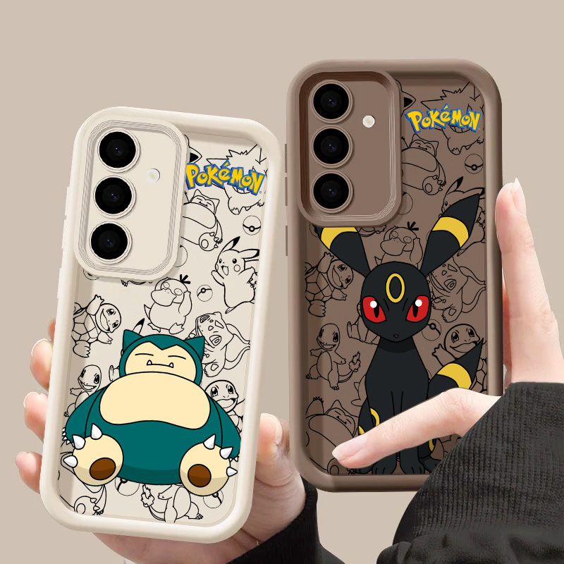 Samsung Galaxy S24 - カビゴン、アンブレオン、ポケモンアニメS26ウルトラケース、サムスンギャラクシーS26、S25、S24、S22、S23ウルトラ、S21プラス、S20 FE用保護カバー