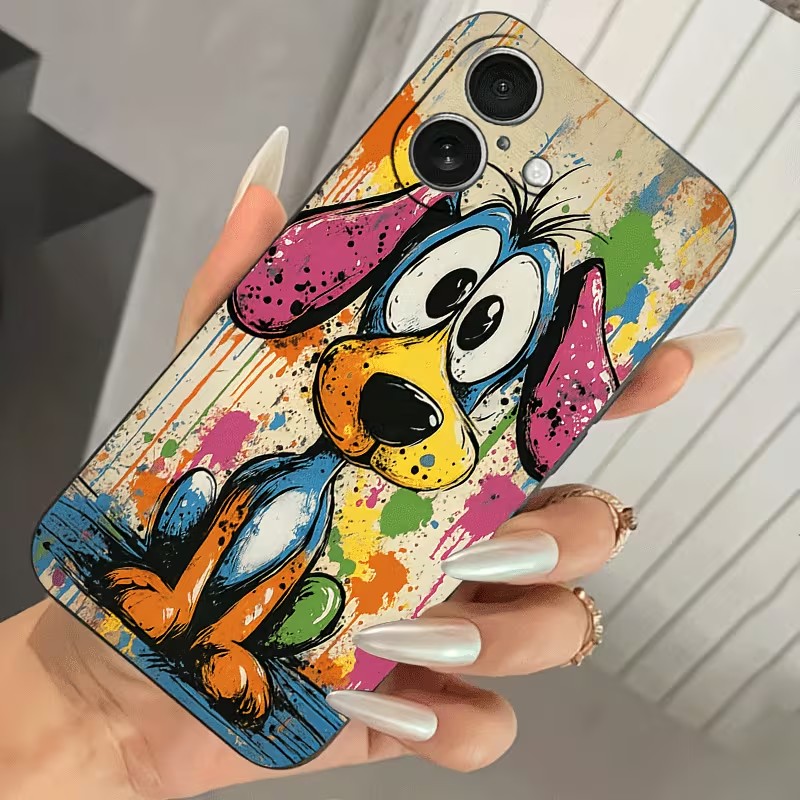 落書きカラーの子犬柄TPUスマホケース iPhone 17  - Apple Iphone 16 のレビューと価格