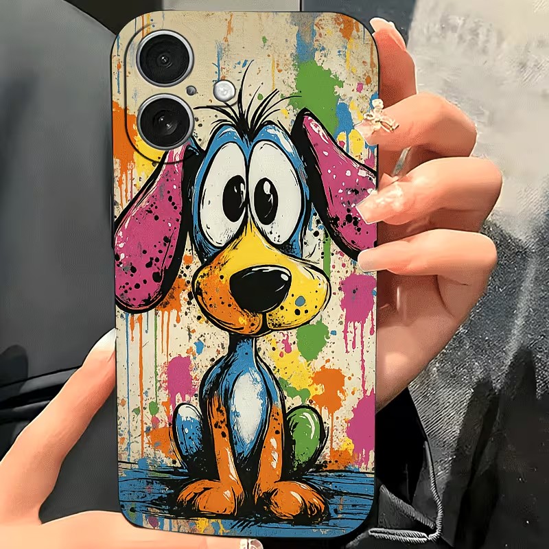 落書きカラーの子犬柄TPUスマホケース iPhone 17  - Apple Iphone 16 のレビューと価格