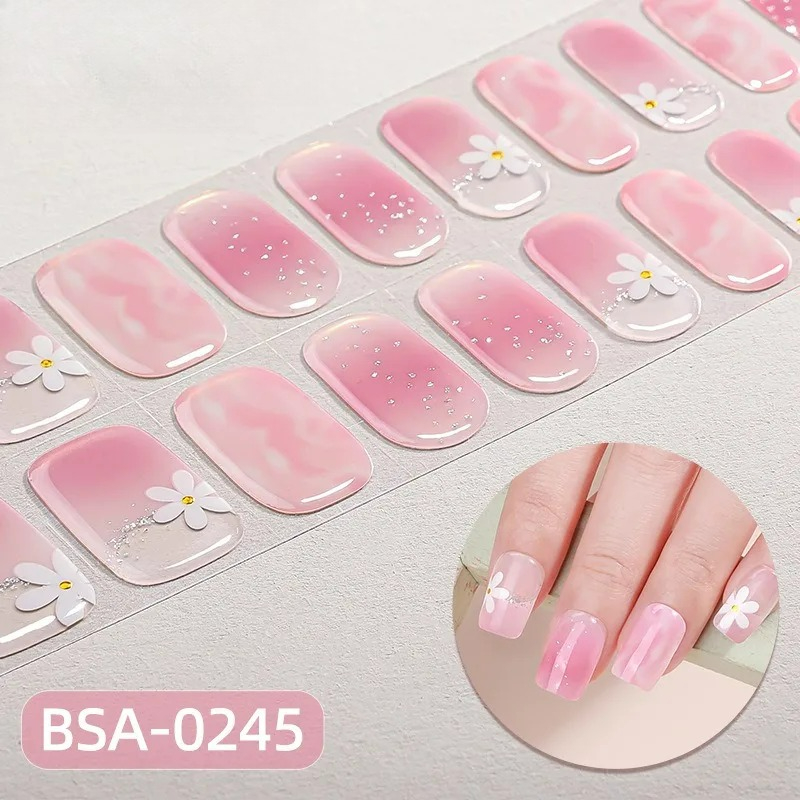 UVランプ不要のセミキュアジェルネイルストリップ、グラデーシ - Full Cover Adhesive のレビューと価格