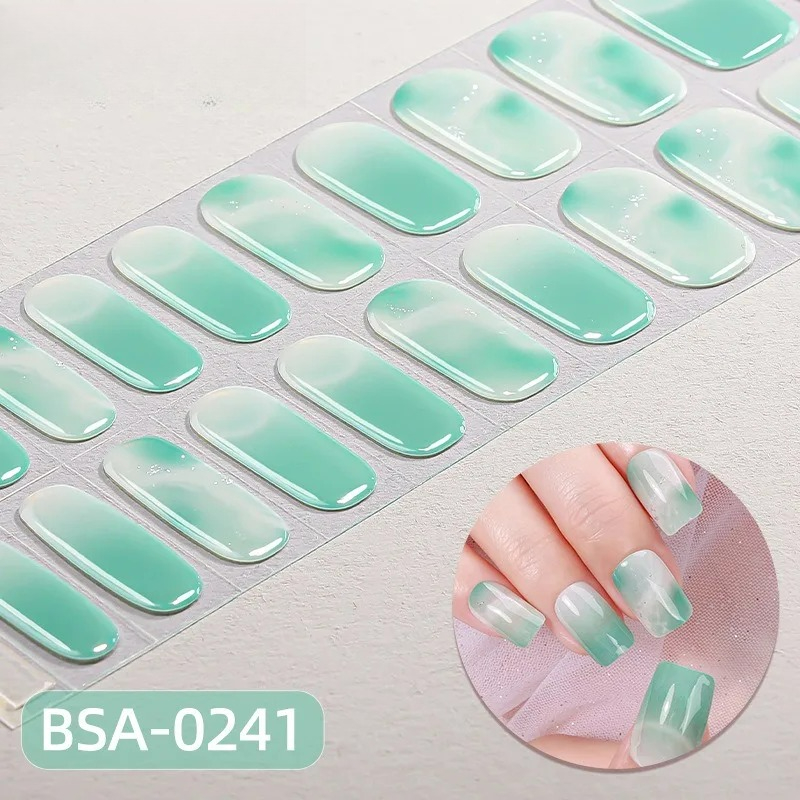 UVランプ不要のセミキュアジェルネイルストリップ、グラデーシ - Full Cover Adhesive のレビューと価格
