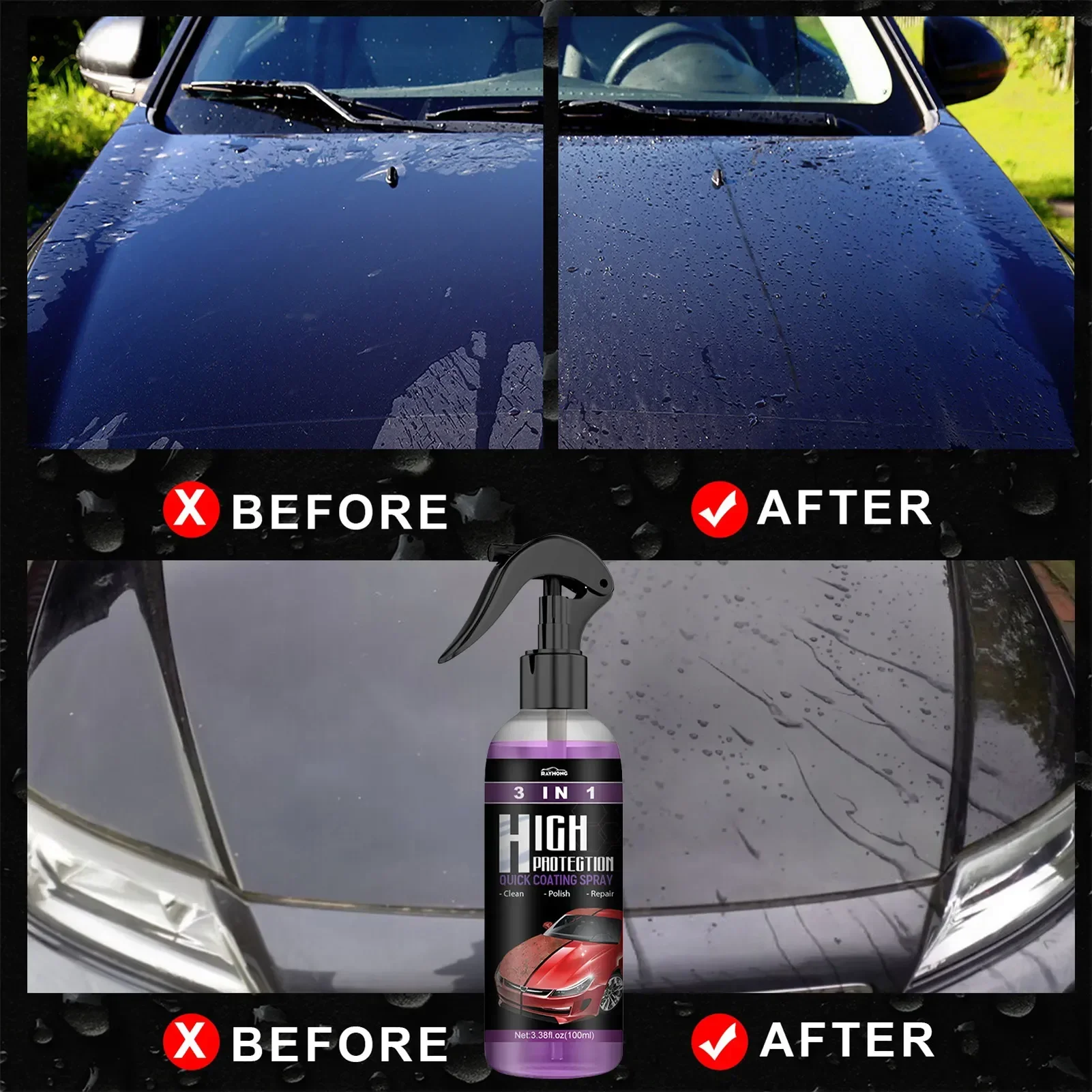 3 in 1 カーセラミック液体コーティングスプレー ナノク - Nano Liquid Coating のレビューと価格